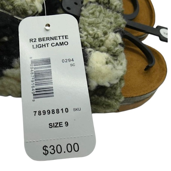 NWT R2 Bernette Camo Faux Fur Sherpa Slides Size 9 Cozy Birkenstock Style - Picture 9 of 10